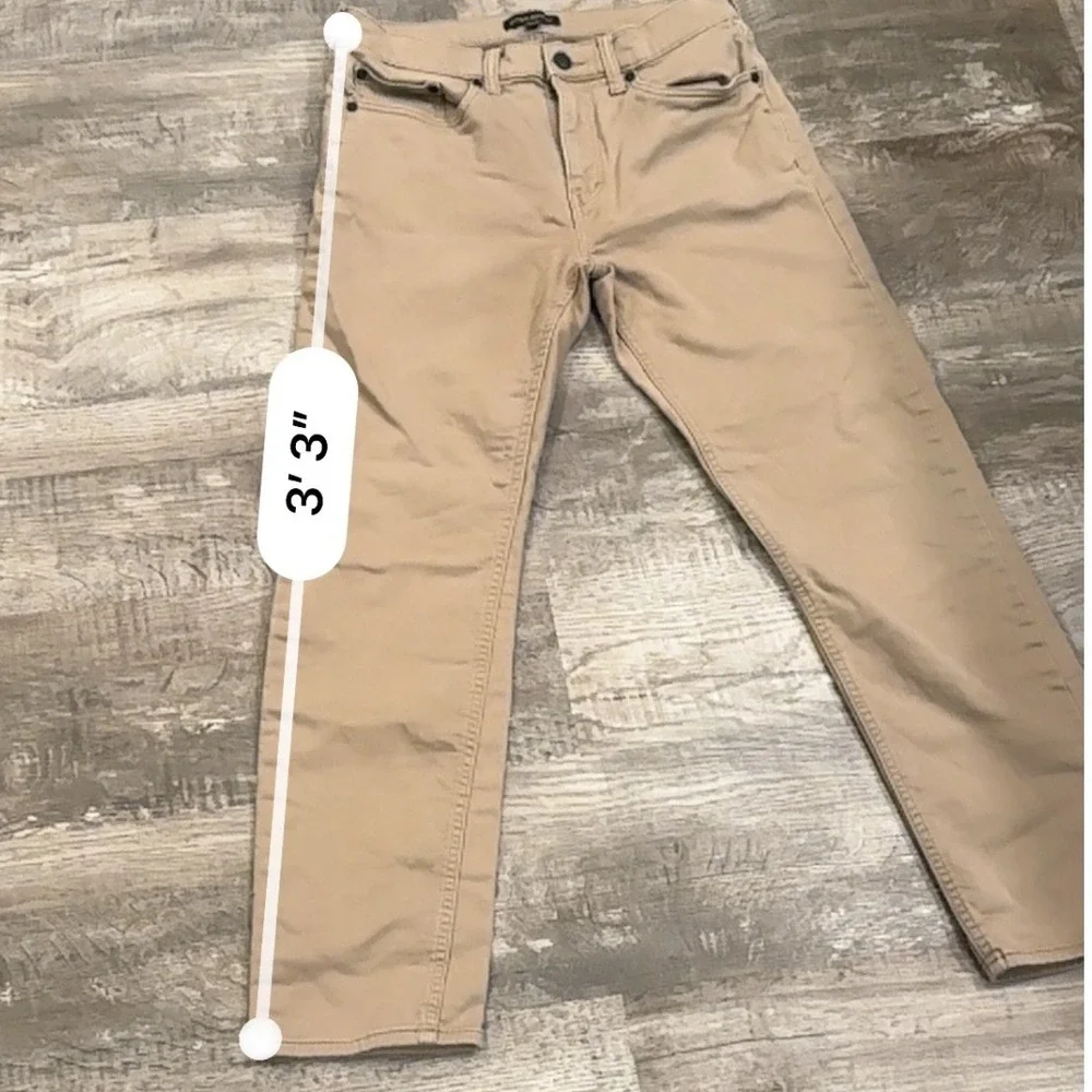 Banana‎ Republic Mens 32x32 Tan Khaki 5-Pocket Chino Pants Slim Straight Stretch